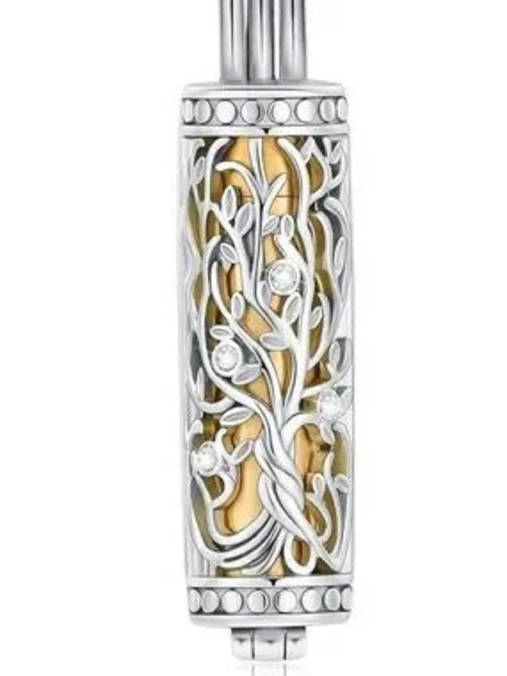 Anthropologie Two-Tone Tree of Life Pendant Necklace in Silver and Gold